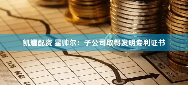 凯耀配资 星帅尔：子公司取得发明专利证书